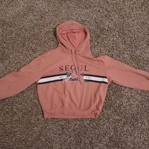 H&m divided pink seoul hoodie